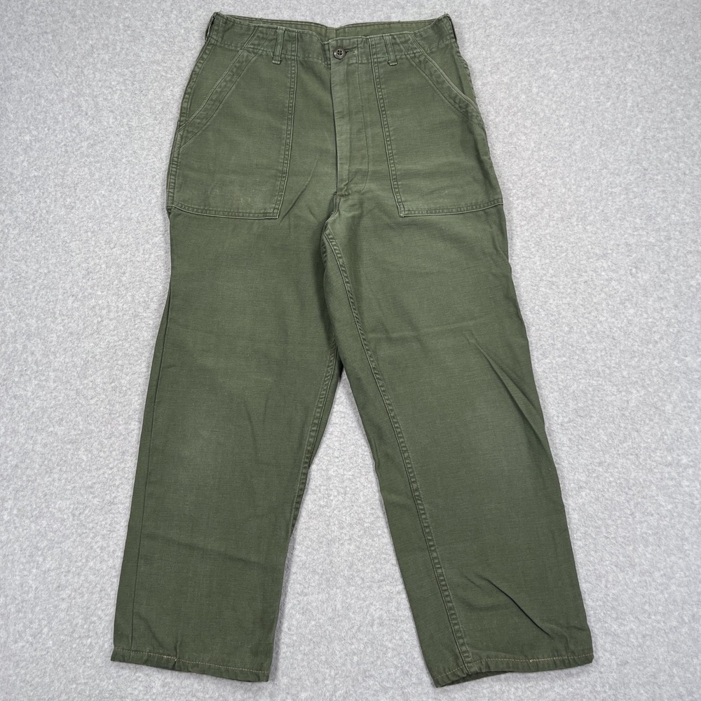 US Military OG-107 Sateen Type I Vietnam War Pants 30x25.5 Green 70s USA Altered